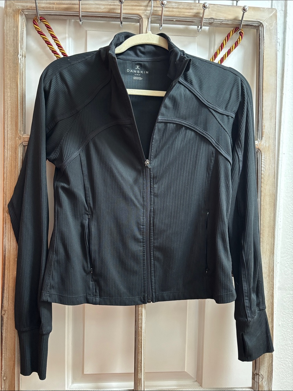 Danskin Black Lightweight Full-Zip Active Jacket